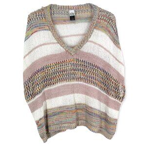 Anthropologie Akemi + Kin Boho Crochet Knit V Neck Sweater OSFA One Size